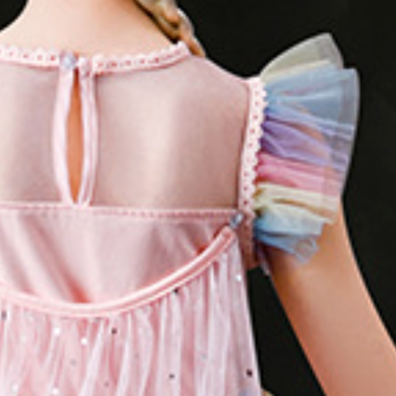 DISNEY Girls designer clothes Princess Elsa Little girl summer outfit rainbow fancy dress children's dress