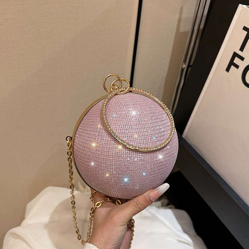 Dinner Bag Banquet Niche Design Round Ball Women S New High End Handbag Crossbody Chain Small Bag Mini Mouth Red Envelope KQ