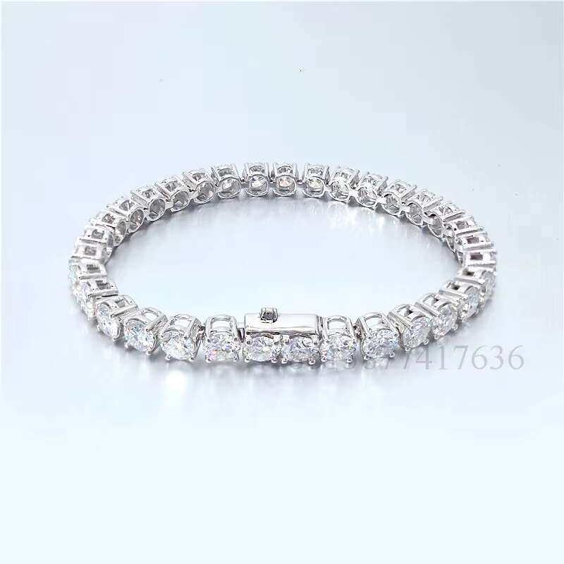 AU750 Authentic 18K White Gold Moissanite Jewelry Men Women Tennis Bracelet Gold Diamond