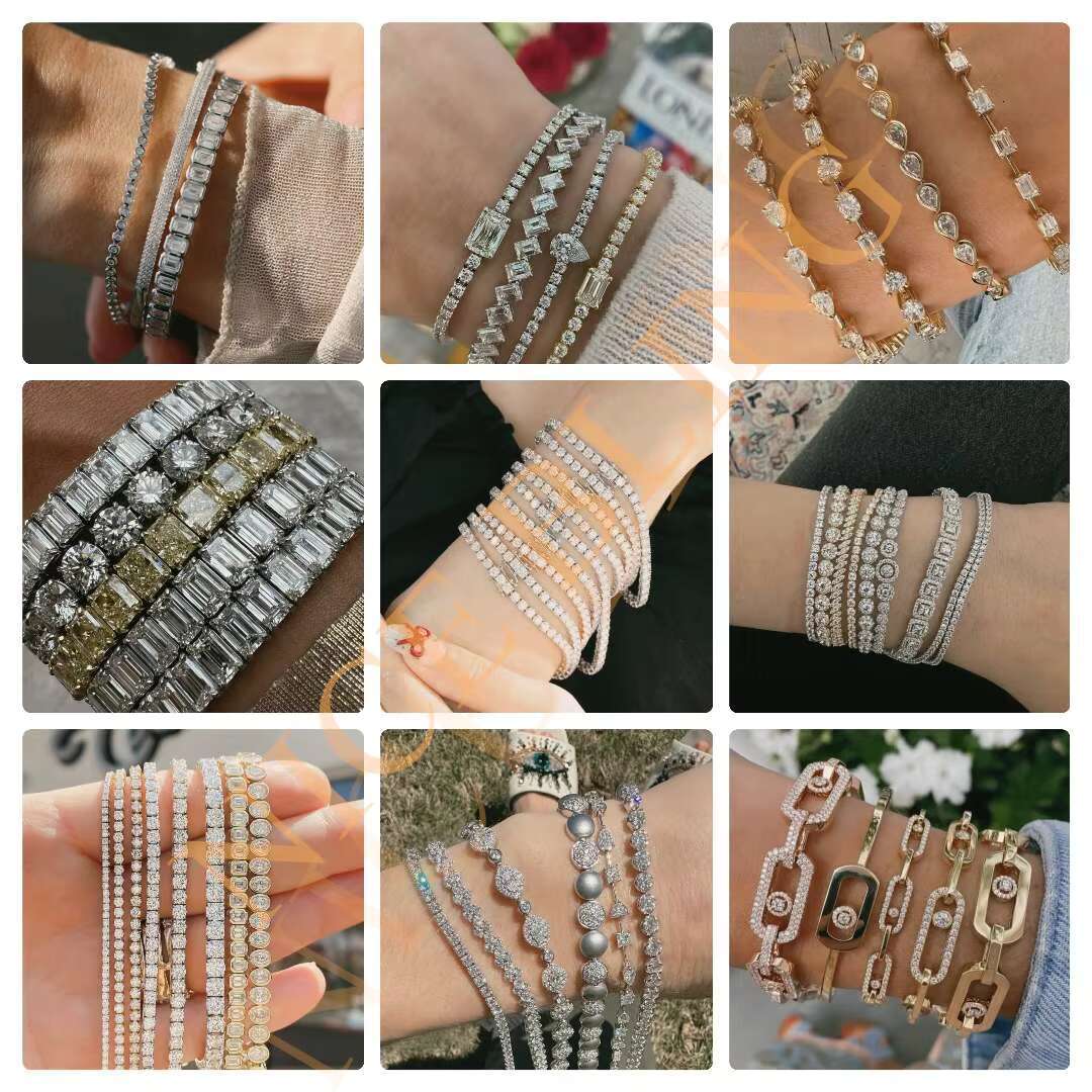 4mm Tennis Chain Wholesale Price 925 Sterling Silver Hip Hop Jewelry Necklace Iced Out VVS Moissanite Diamond Cross Tennis Chain