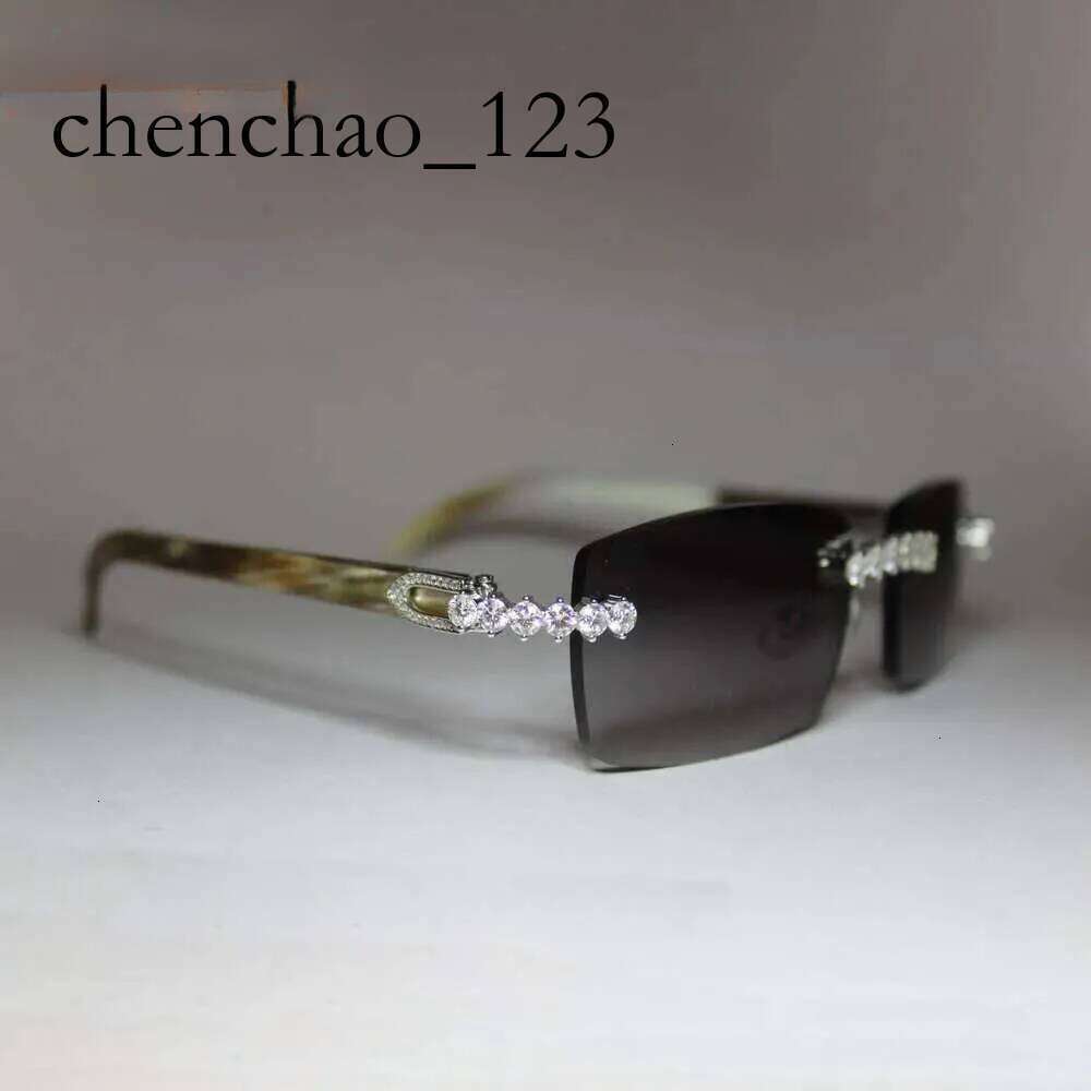 2024 Custom Pass Tester VVS Moissanite Iced Out Dia Letter Lens Colored Glasses Eyewear Sunglasses Jewelry For Men Women