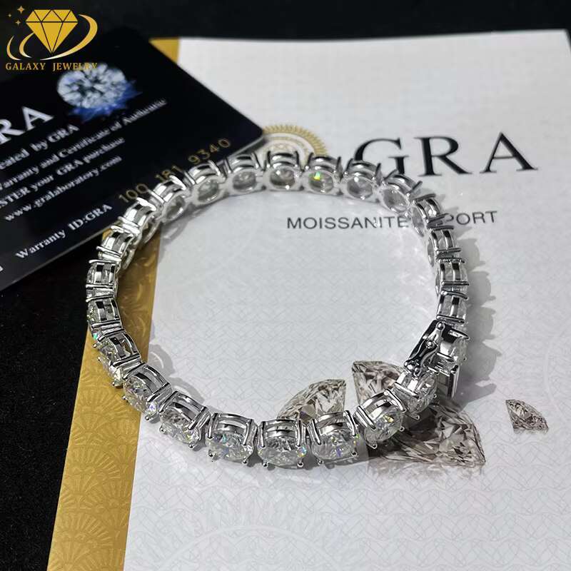 8MM Fashion Jewelry GRA Certified Lab Grown Diamond Tennis Bracelet 925 Sliver D VVS Moissanite Diamond Tennis Chain
