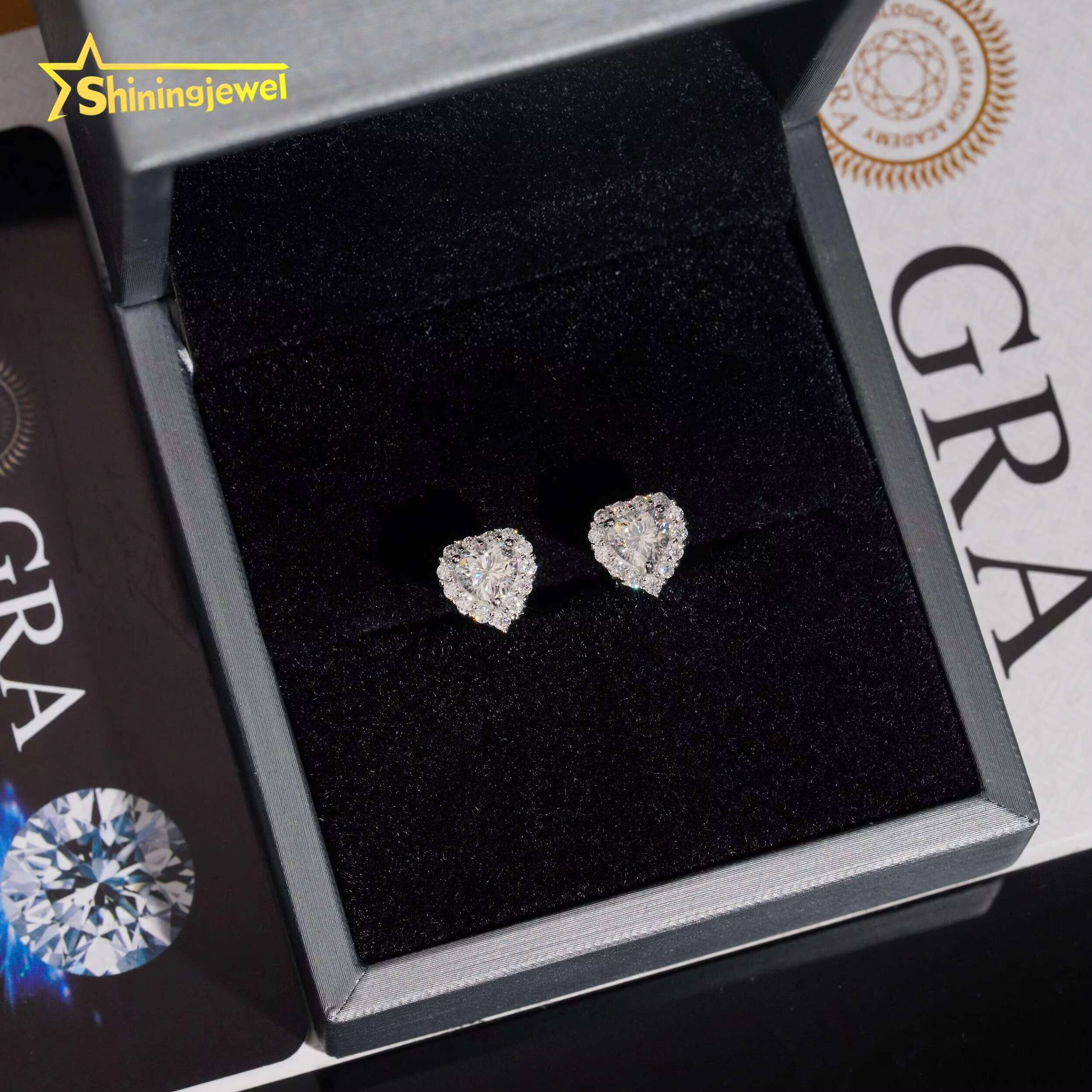 Hip Hop Jewelry 925 Sterling Silver Gold Plated Iced Out VVS Custom Diamond Moissanite Stud Earring Men Earrings