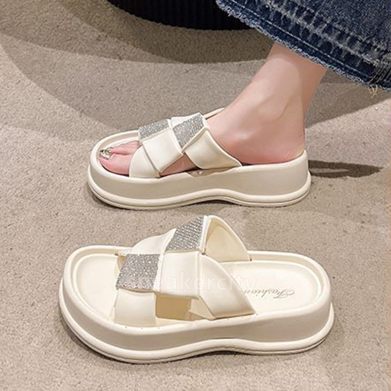 free shipping designer slides platform sandals casual slippers summer fashion soft comfort beach pool mules indoor outdoor thick-soled pillow slipper 