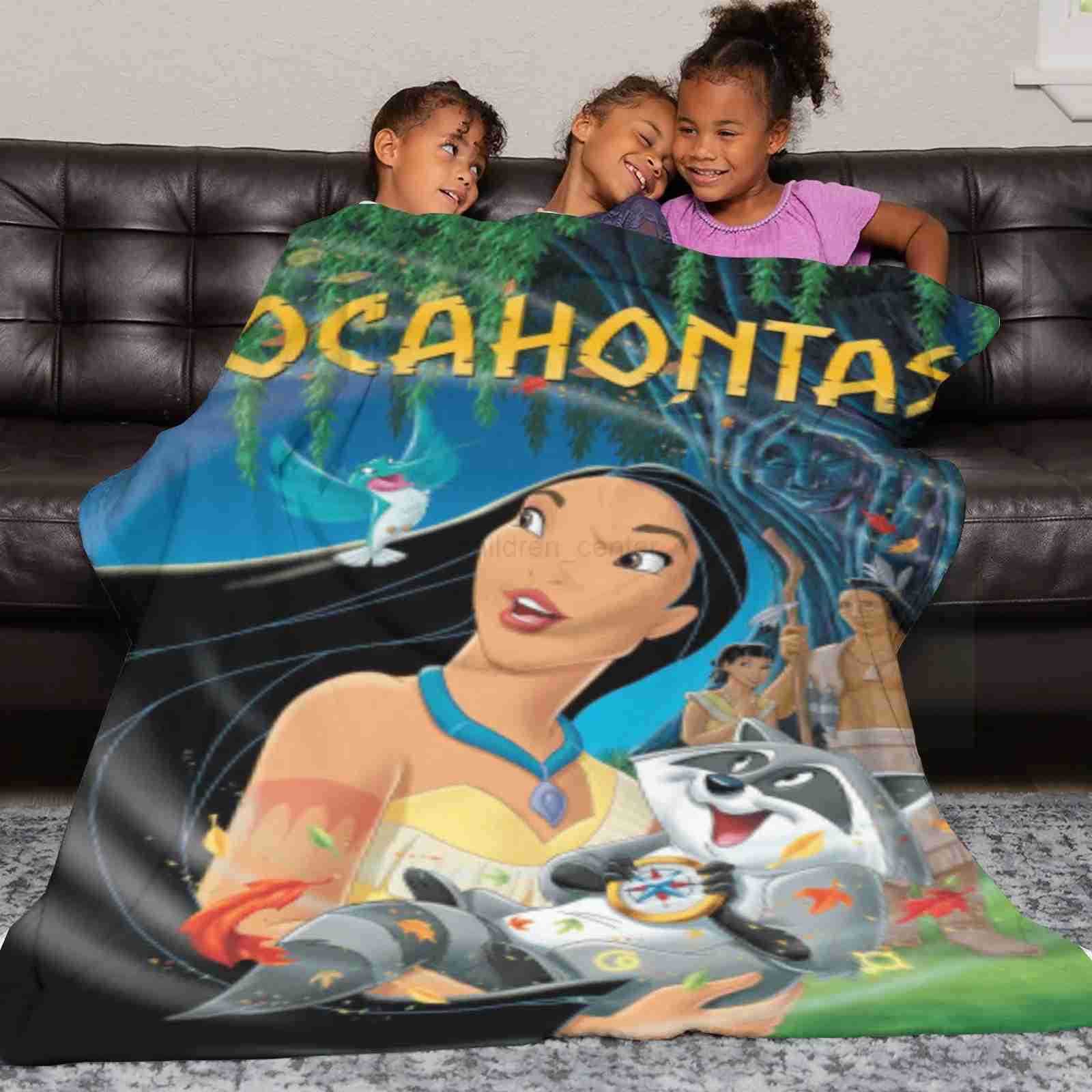Disney Pocahontas Princess Warm Flannel Blanket Anime Style Pattern Printed Blanket Bed Sofa Bed Girl W250505