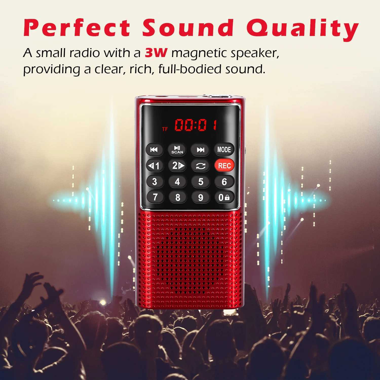 New Mini Portable Pocket FM Radio Handheld MP3 Walkman Radios with Recorder Rechargeable Battery For Walkman Go Hiking X250505
