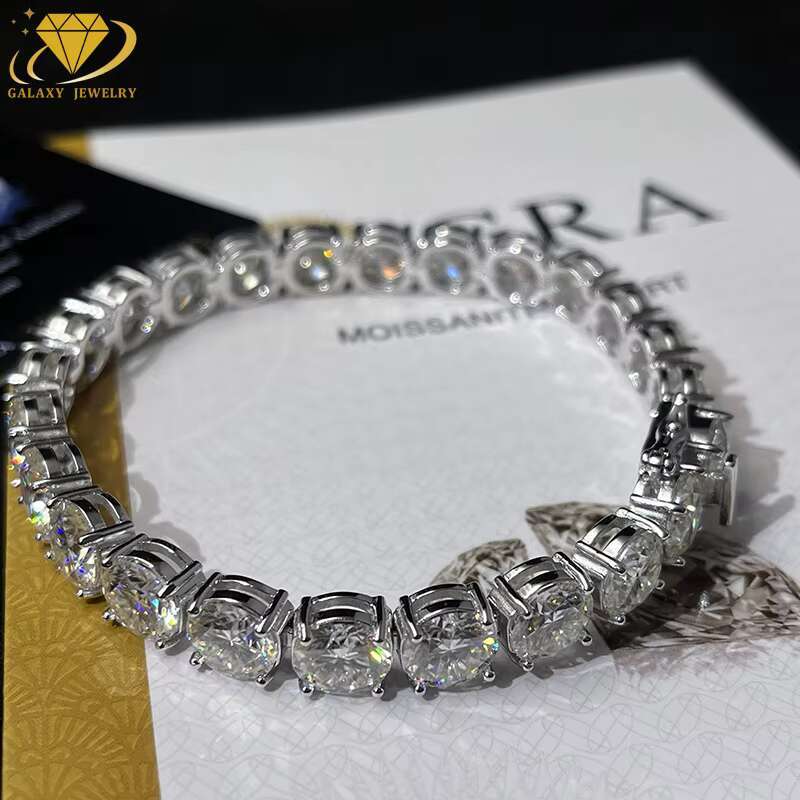 8MM Fashion Jewelry GRA Certified Lab Grown Diamond Tennis Bracelet 925 Sliver D VVS Moissanite Diamond Tennis Chain