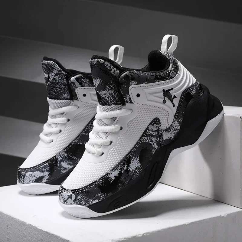 2024 New Boys Brand Basketball Shoes for Kids Sneakers Thick Sole Non-slip Children Sports Shoes Child Boy Basket Trainer ShoesXJ250505