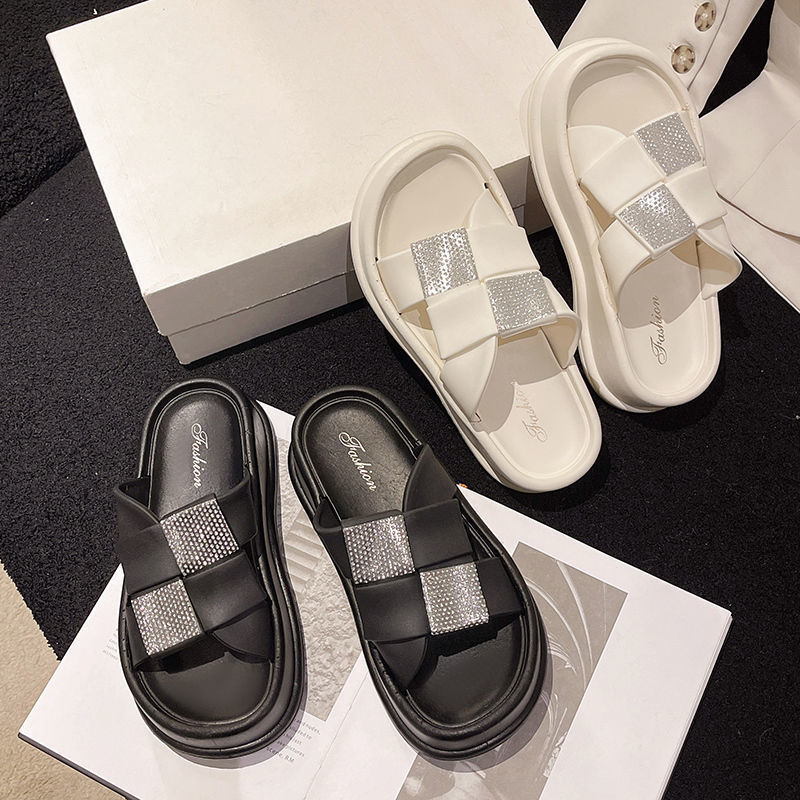 free shipping designer slides platform sandals casual slippers summer fashion soft comfort beach pool mules indoor outdoor thick-soled pillow slipper 