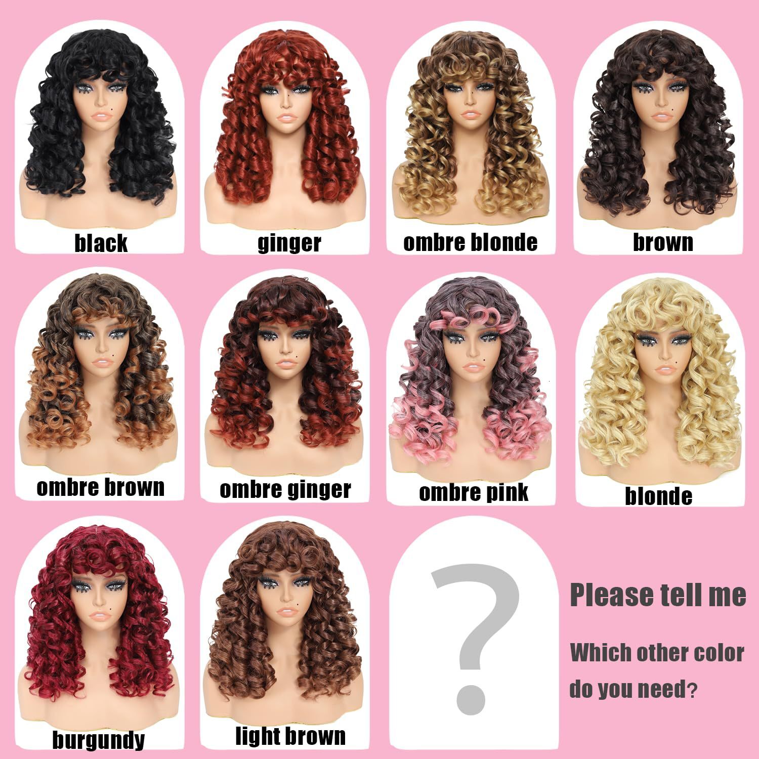 wig New womens fashionable synthetic fiber headband with black fringe short curly wigs