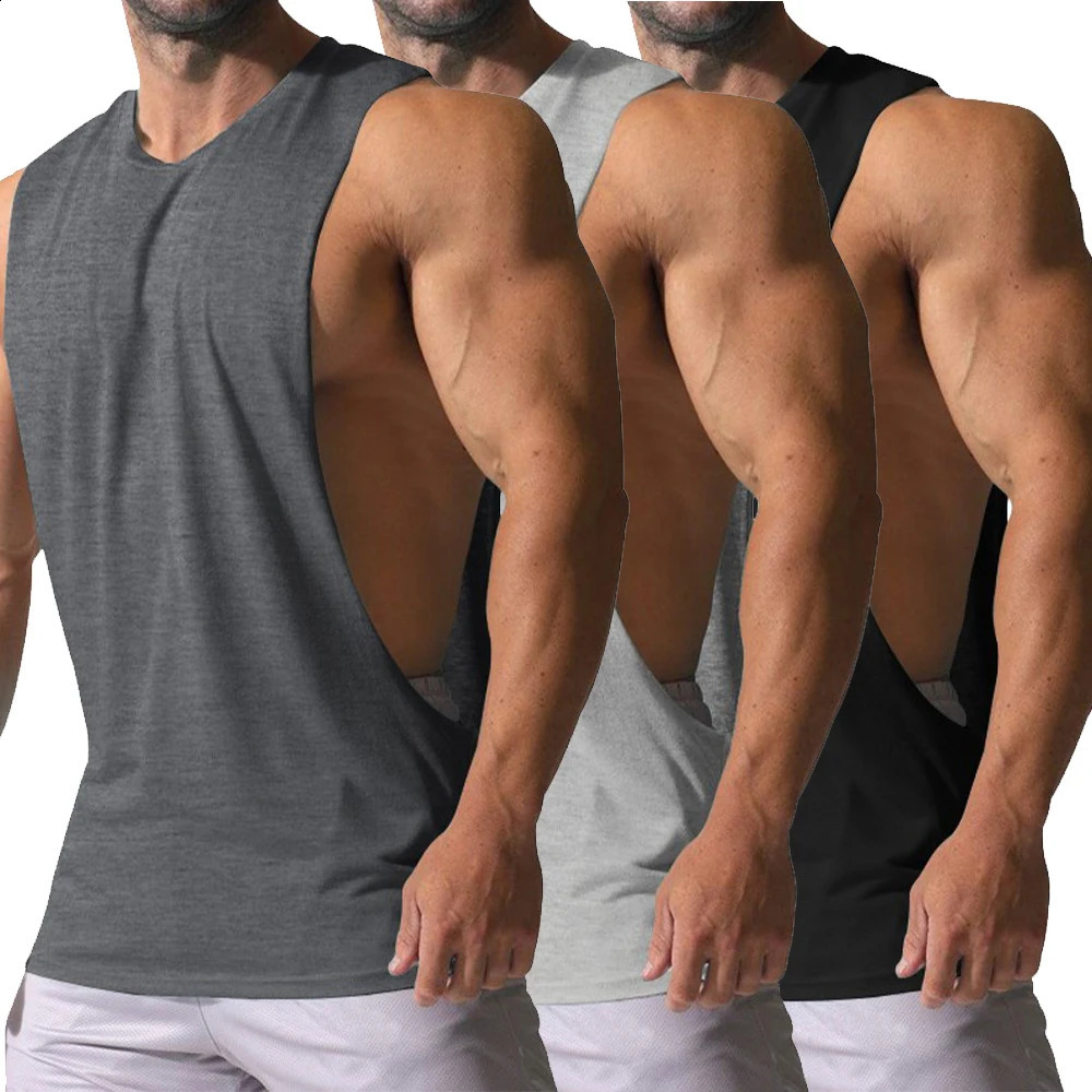 Mens Summer Fitness Tank Top Men Jogging Bodybuilding Sleeveless Shirt Breathable O-Neck Casual Male Vest Clothing 250428