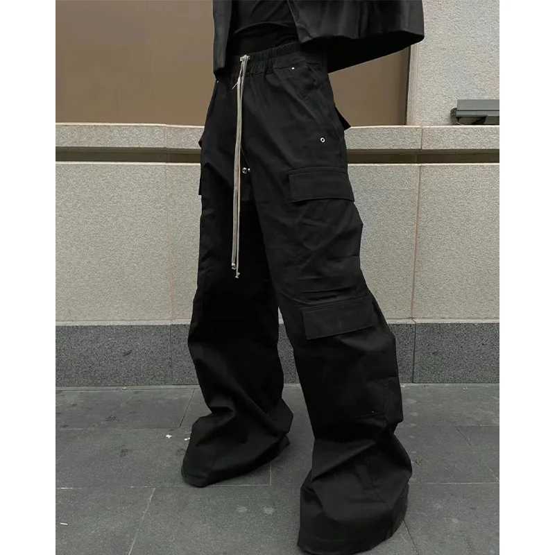 Owen Seak Mens Cargo Pants Casual Loose Gothic Mens Trouser Autumn High Street Black Pants Size XL W250505