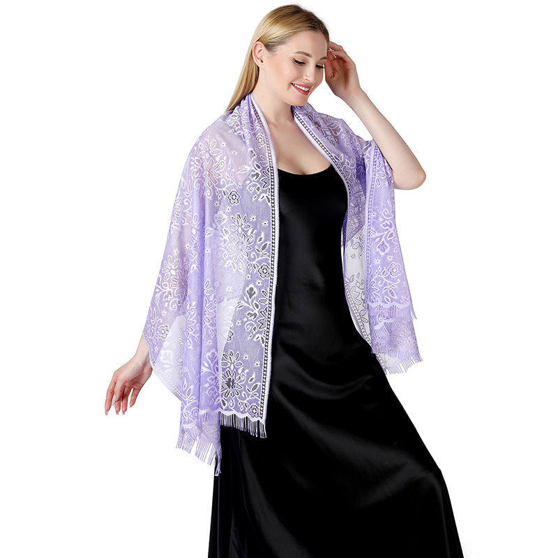 K1497 Cross-border new tie-dyed flower lace scarf bride bridesmaid dress cheongsam dinner shawl female