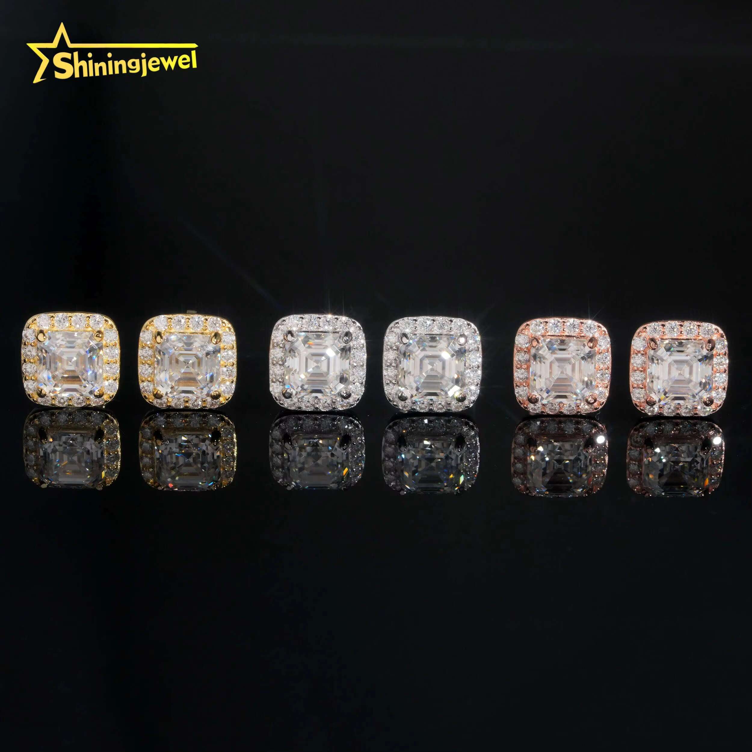 Fashion Pass Diamond Tester Stocks 925 Sterling Silver Iced Out Hip Hop Jewelry VVS Diamond Moissanite Stud Earrings