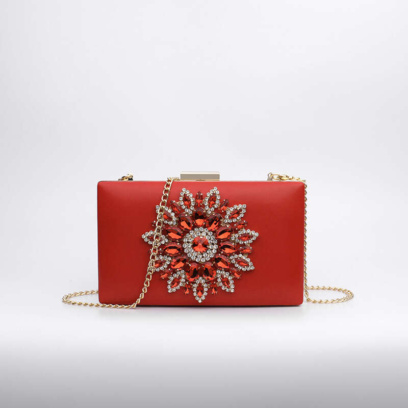Dinner Bag Diamond Dinner Handheld Fashion Dress Evening Party One Shoulder Crossbody Chain Small Bag KQ