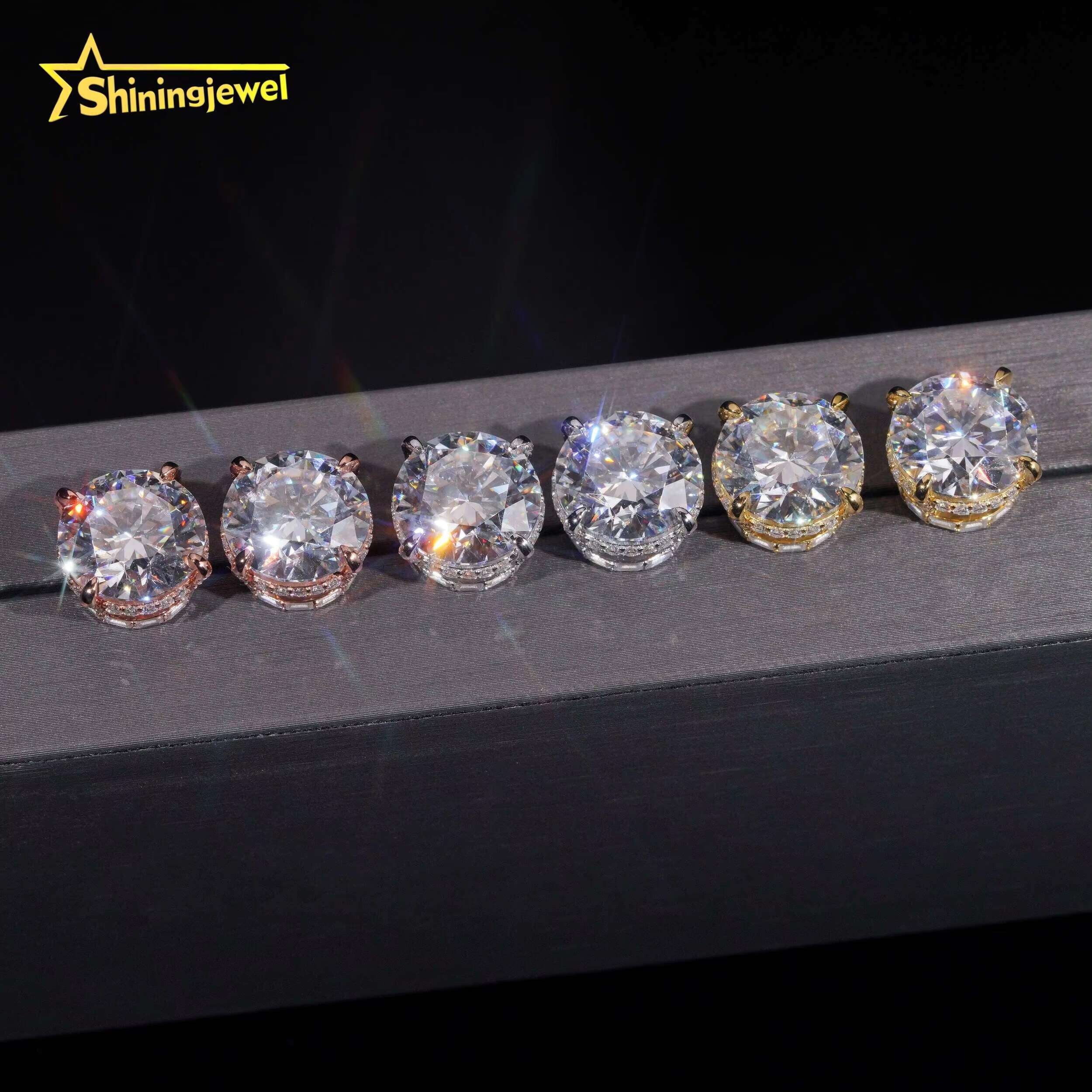 High Quality Luxury Big Size 13mm Diamond Iced Out GRA Certificate S925 Stud Mens Moissanite Hip Hop Earrings