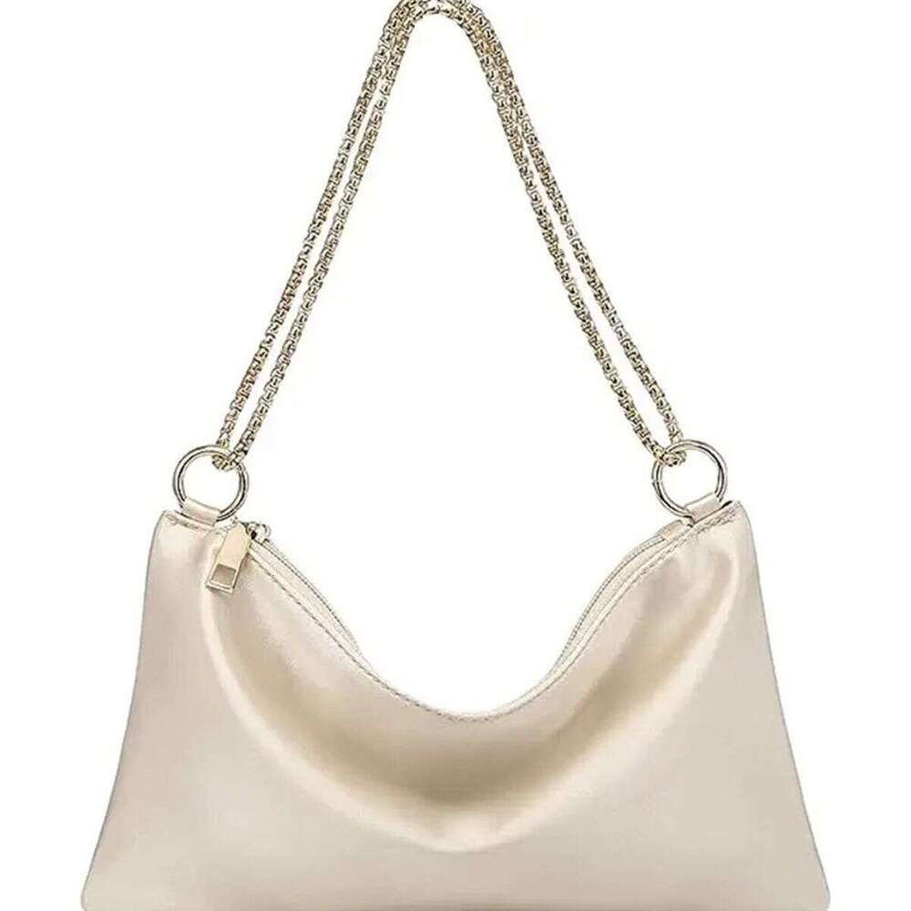 Dinner Bag Solid Color Satin Simulation Silk Fabric For Women S Niche Simple Chain Underarm Square Bag Party And Dinner Bag KQ