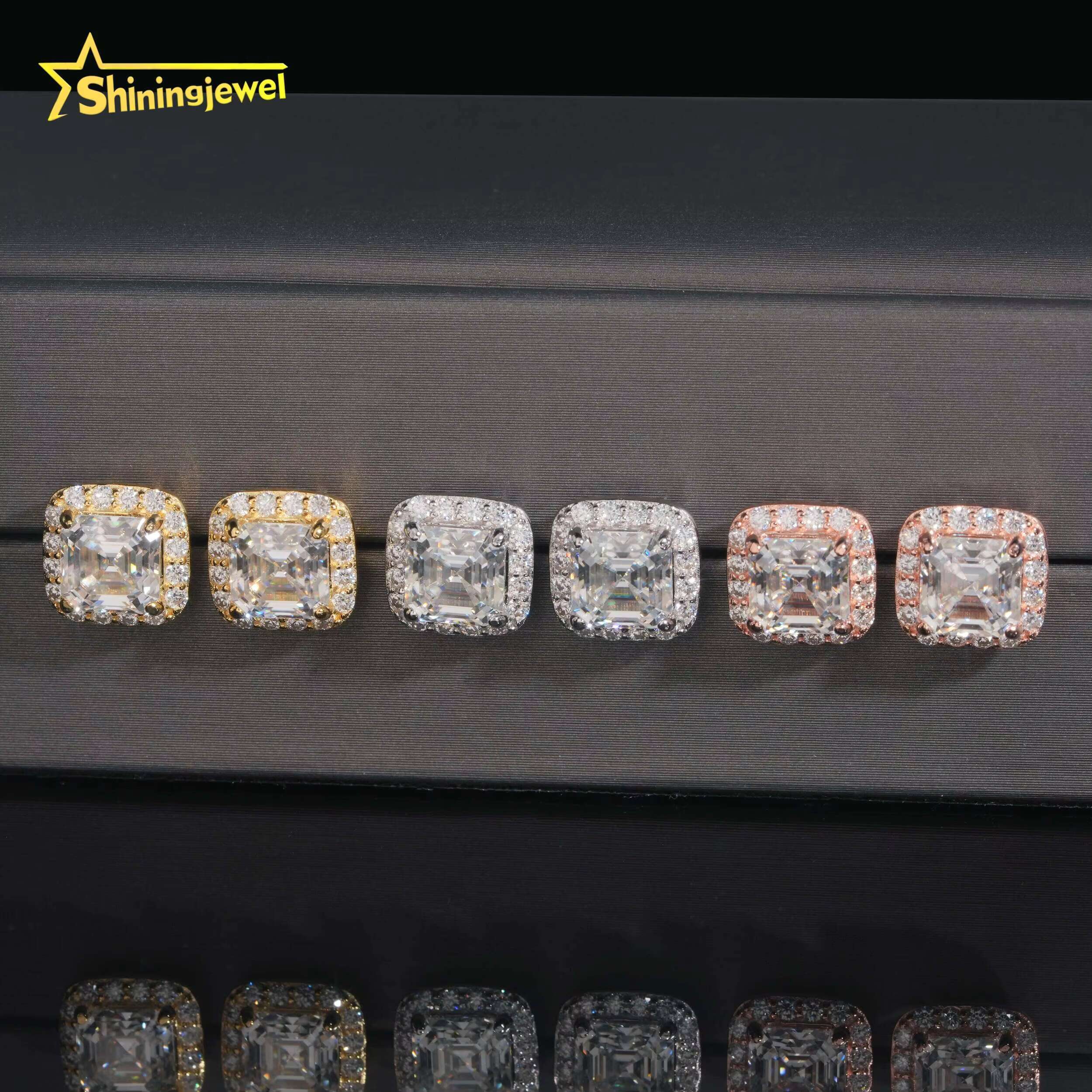 Fashion Pass Diamond Tester Stocks 925 Sterling Silver Iced Out Hip Hop Jewelry VVS Diamond Moissanite Stud Earrings