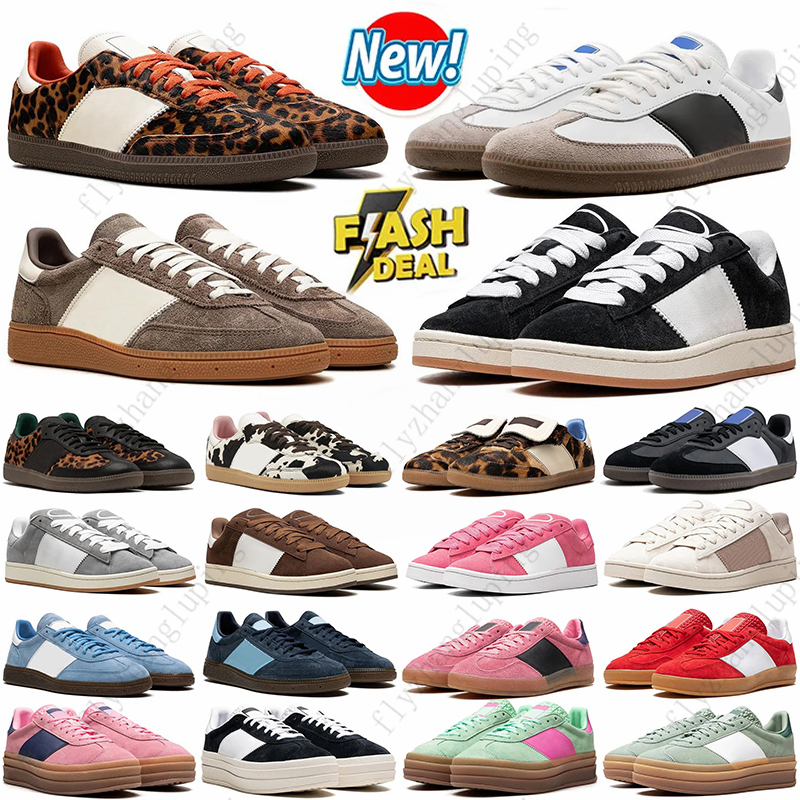 2025 Casual campuses Shoes Leopard Designer Sneakers Men Women Black White Gum Sky Blue Beige Dark Green Scarlet Pink Mens Trainers chaussure shoes