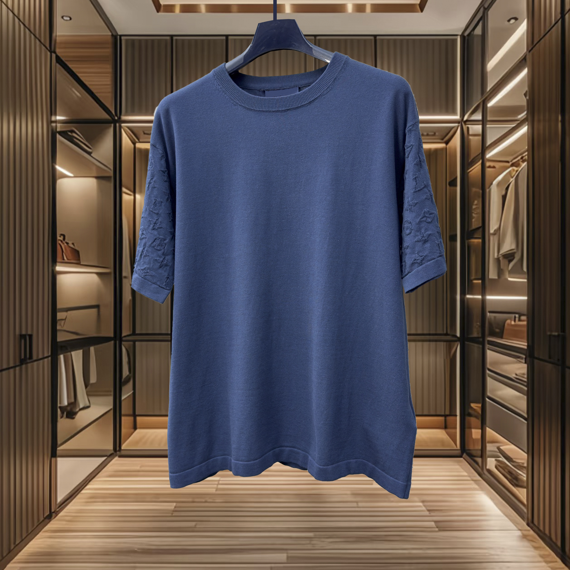 high quality jacquard sleeve knitted short sleeved designer luxury mens tshirt summer fashion casual top pure cotton tshirt