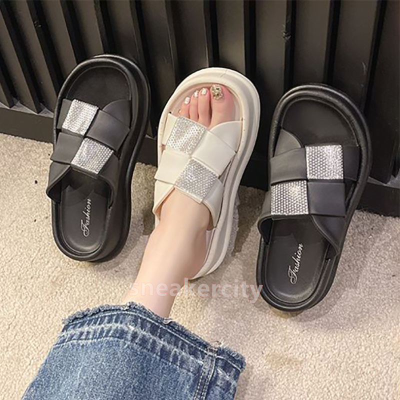 free shipping designer slides platform sandals casual slippers summer fashion soft comfort beach pool mules indoor outdoor thick-soled pillow slipper 