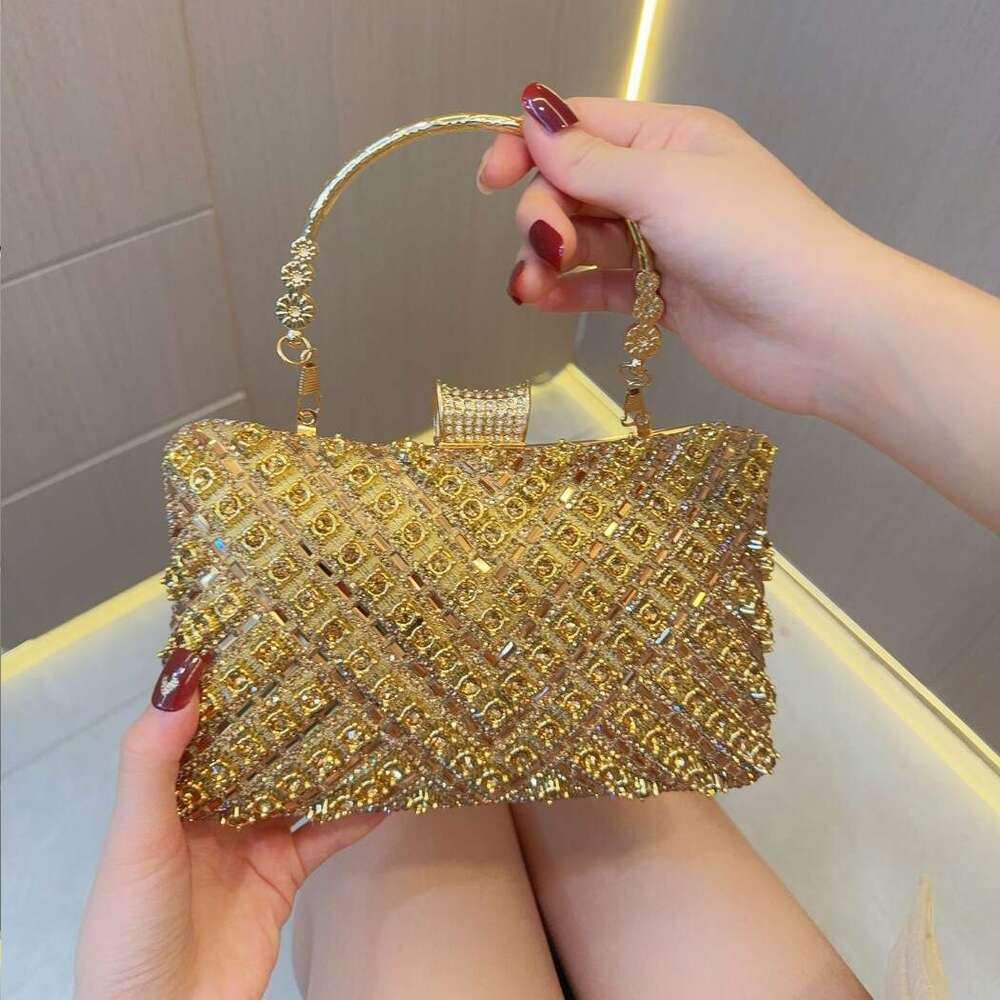 Dinner Bag New Water Handheld Wedding Birthday Banquet Evening Dress Bag Diamond Inlaid Diagonal Straddle Banquet Bag KQ