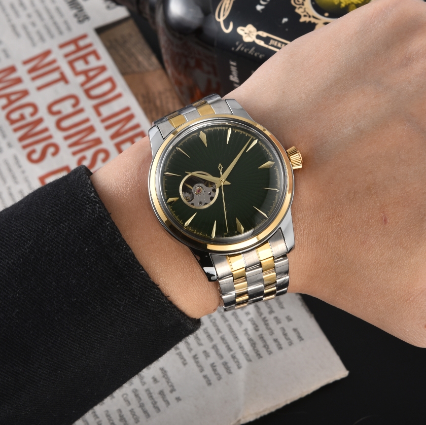 NEW Womens mens SEIKOity Automatic movement wristwatches High quality luxury stainless steel wristwatch PRESAGEity Hollow out luminous watch #130