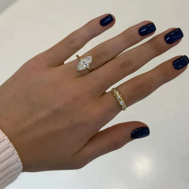 Vintage Marquise Cut Lab Diamond Ring 100% Real 925 Sterling Silver Engagement Wedding Band Rings for Women Promise Jewelry