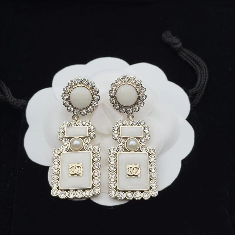 Luxury brand CC earrings classic pendant earrings 925 silver crystal earrings stainless steel designer jewelry for women