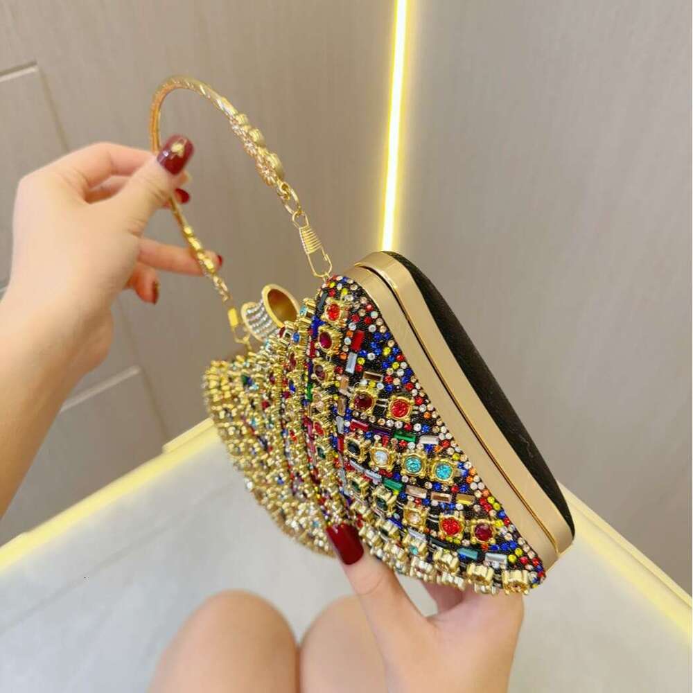 Dinner Bag New Water Handheld Wedding Birthday Banquet Evening Dress Bag Diamond Inlaid Diagonal Straddle Banquet Bag KQ