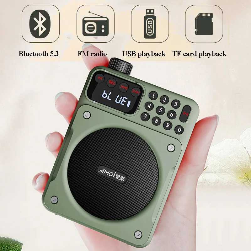 Mini digital FM radio high-definition display 76-108mhz wireless Bluetooth 5.3 speaker portable voice amplifier with TF card USB slot X2505051