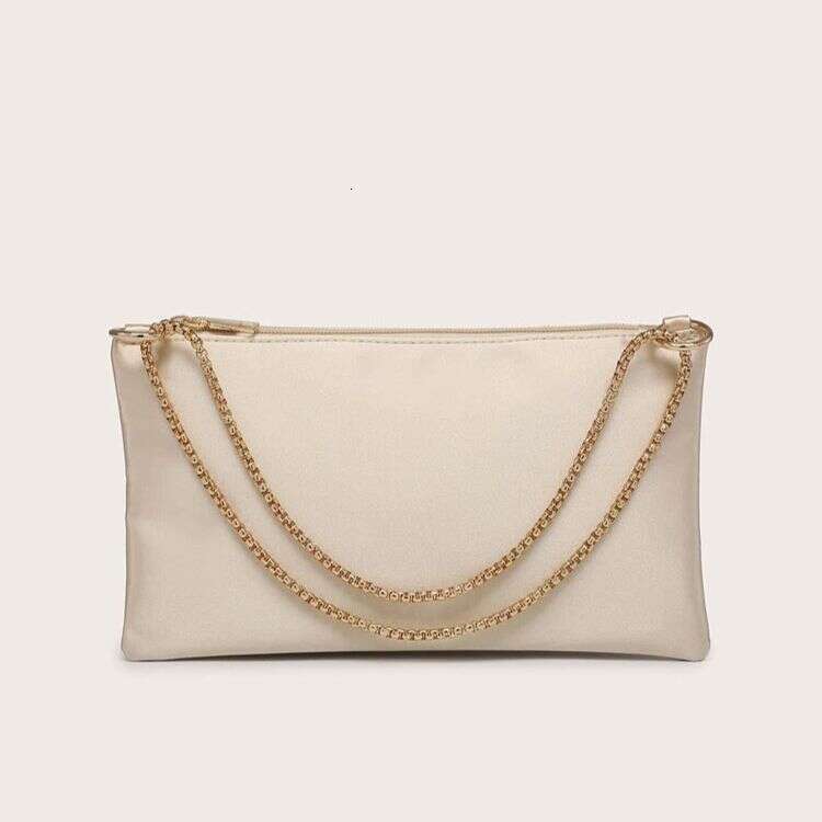 Dinner Bag Solid Color Satin Simulation Silk Fabric For Women S Niche Simple Chain Underarm Square Bag Party And Dinner Bag KQ