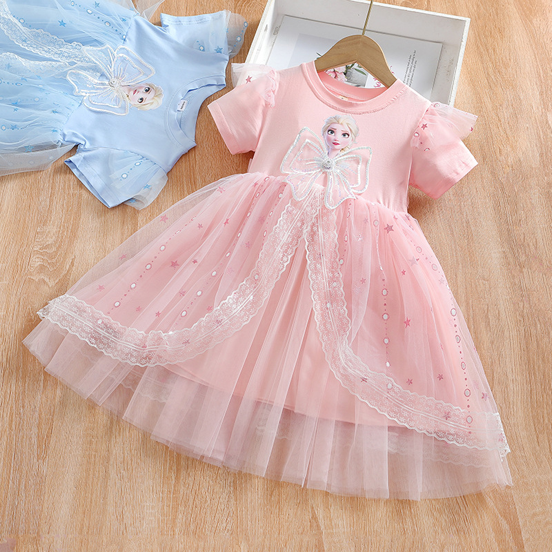 DISNEY Elsa princess dress toddler designer clothes Girls' dress summer outfit baby girl children's summer dress