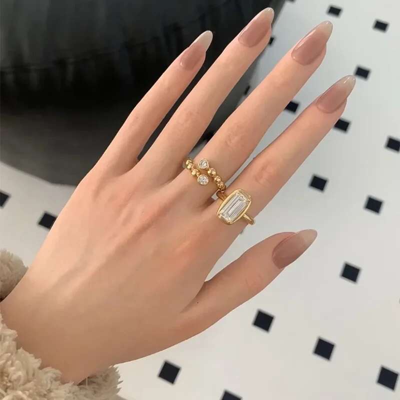 14K Gold Emerald Cut Lab Diamond Ring 100% Real 925 Sterling Silver Engagement Wedding Band Rings for Women Promise Jewelry