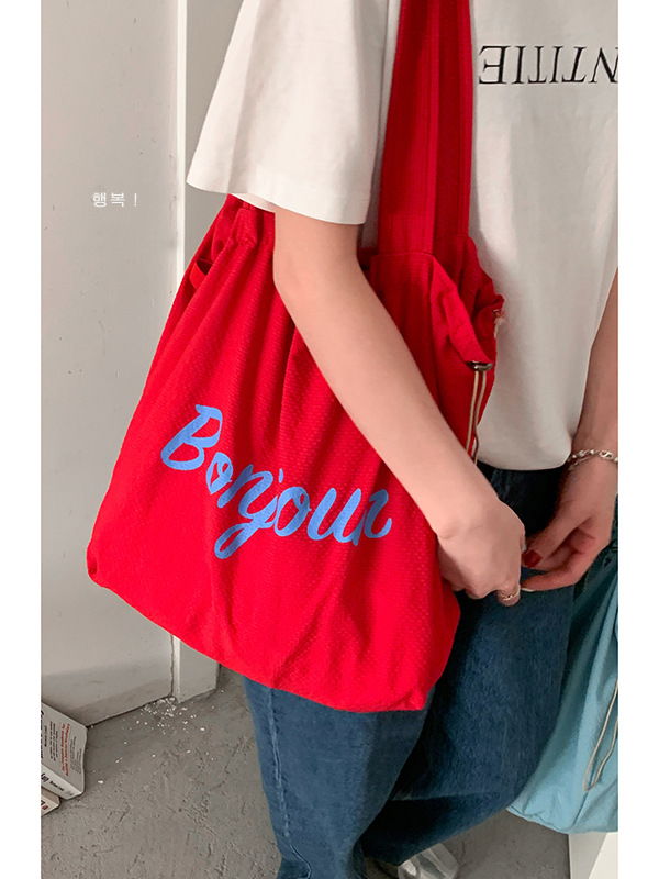 bag Korean department lazy wind underarm bag female 2025 new letter print tote bag fashion shoulder cloth bag