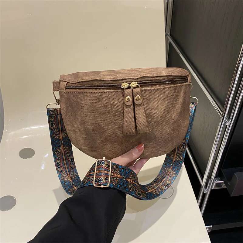 ddmy Hobo Solid Stylish Color Satchel Designer Chest Bag Women's PU Leather Waist Bags Wide Strap Fashion Fanny Shoulder Pack