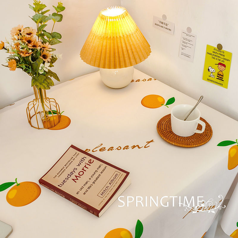 XX0410 Girls Heart Velvet Cloth Tablecloth Study Desk Decoration Cotton Tablecloth High-grade Atmosphere Pastoral Ins Style Small Fresh Floral Daisy