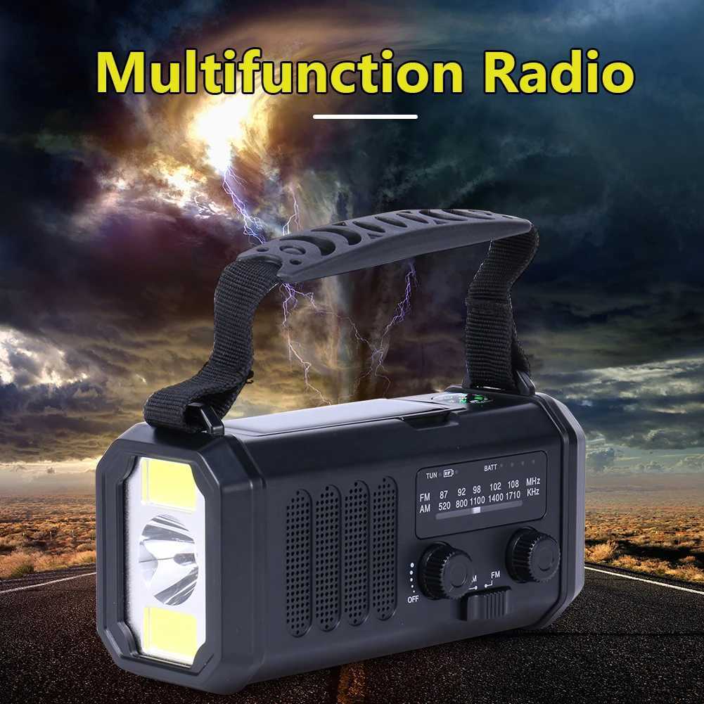 10000mAh portable Bluetooth radio waterproof solar SOS alarm handle radio AM/FM weather radio emergency flashlight radio X250505