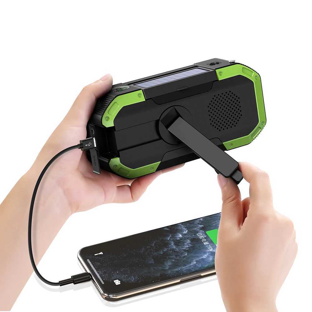 Multifunctional Radio Speaker Hand Crank Solar Crank Dynamo Powered AM/FM Weather Radio with 5000 mAh Power Bank X250505 - view 5