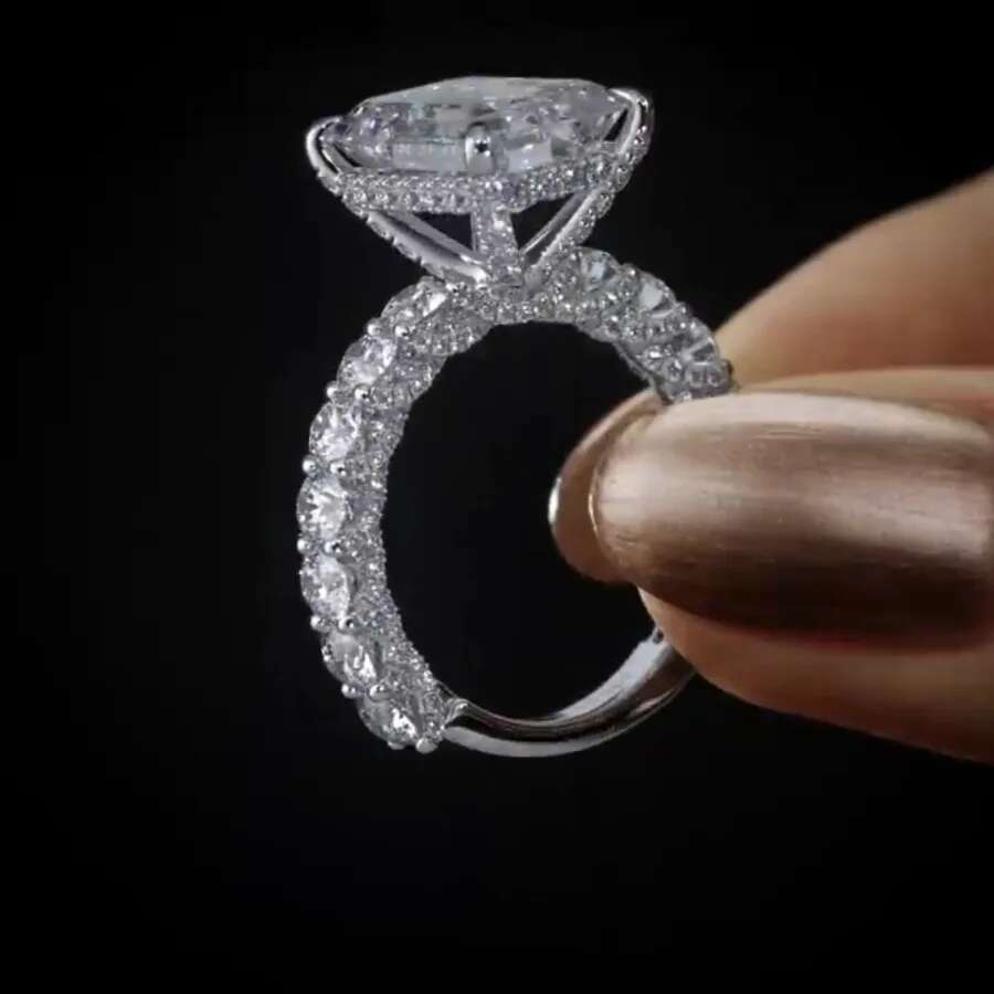 Valuable Lab Diamond Ring 925 Sterling Silver Party Wedding Band Rings for Women Men Engagement Promise Jewelry