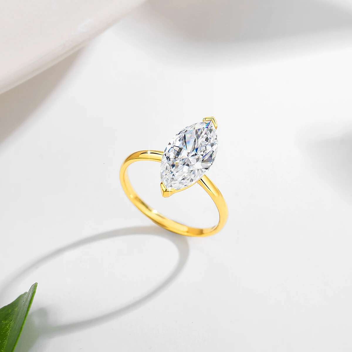 Marquise Cut Moissanite Rings 100% 14K Gold Diamond Ring D Color VVS1 for Women Gift Anniversary Wedding Fine Jewelry