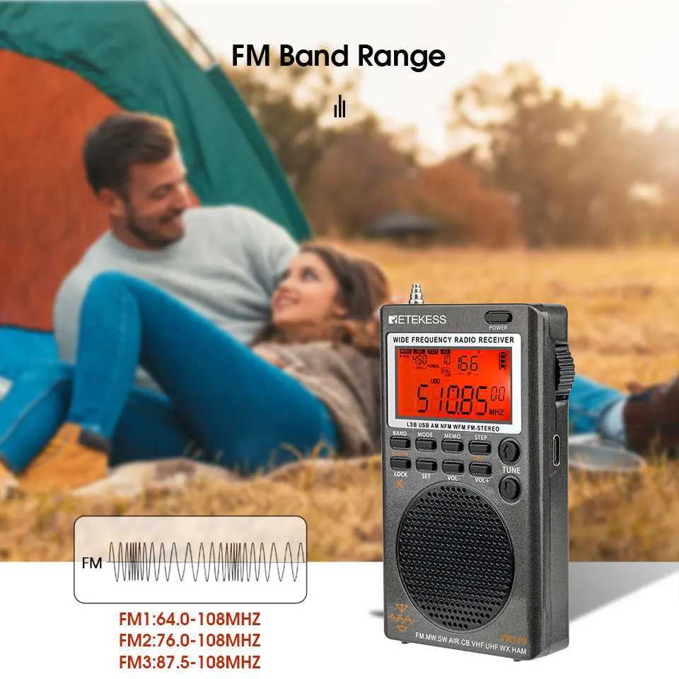 US/EU Retekess TR110 Radio FM Receiver Portable Shortwave Radios AM FM All Waves Band CB AIR Band Ham Radio SW MW LSB VHF UHF X250505