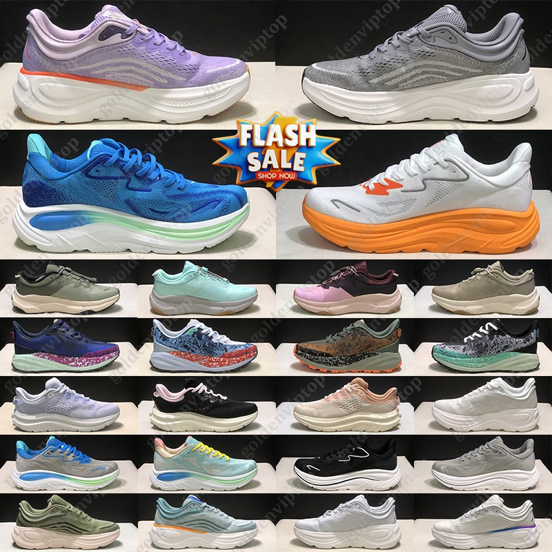 Outdoor Running Shoes Clifton 10 Bondi 9 Sneakers Mens Womens Trainers Black White Stellar Grey Stardust Frost Orange Zest