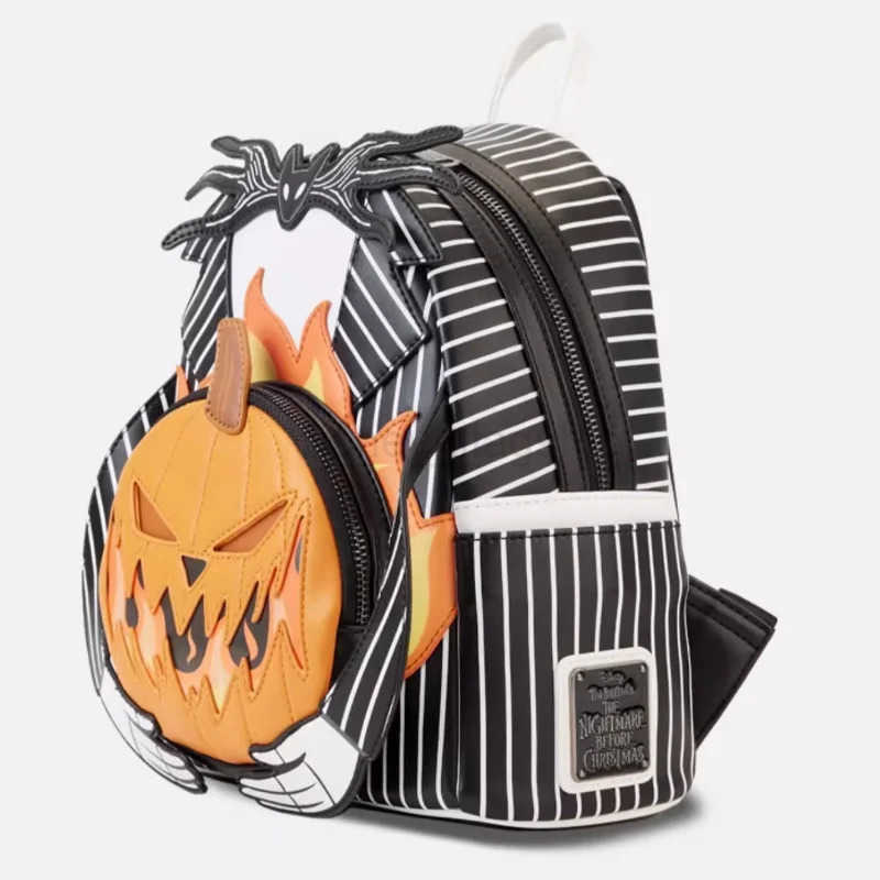 Disney Loungefly Disney The Nightmare Before Christmas Jack Skellington Pumpkin Glowing Mini Backpack Casual Bags Kids School BagXJ250506