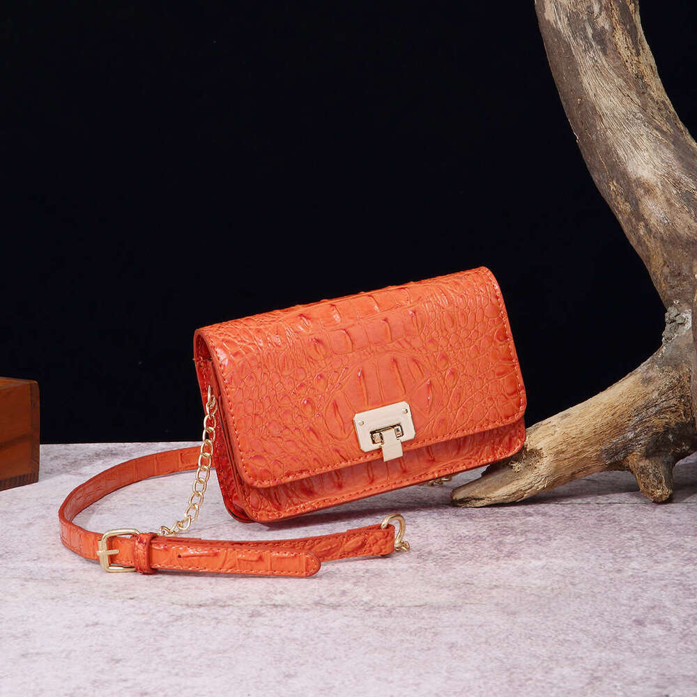 Cross body single shoulder women's bag with multicolored crocodile pattern Brahmin