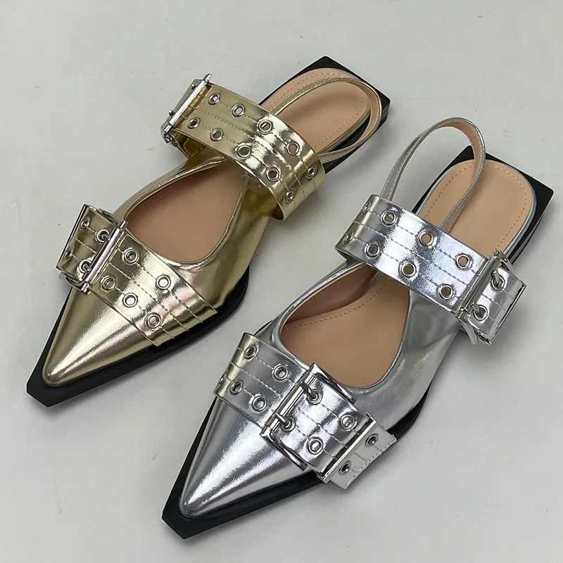 Designer Fashion Large Size 43 Foot Womens Flat Shoes Luxury Womens Buckle Strap Corner Lace Womens Flat Shoes M250506