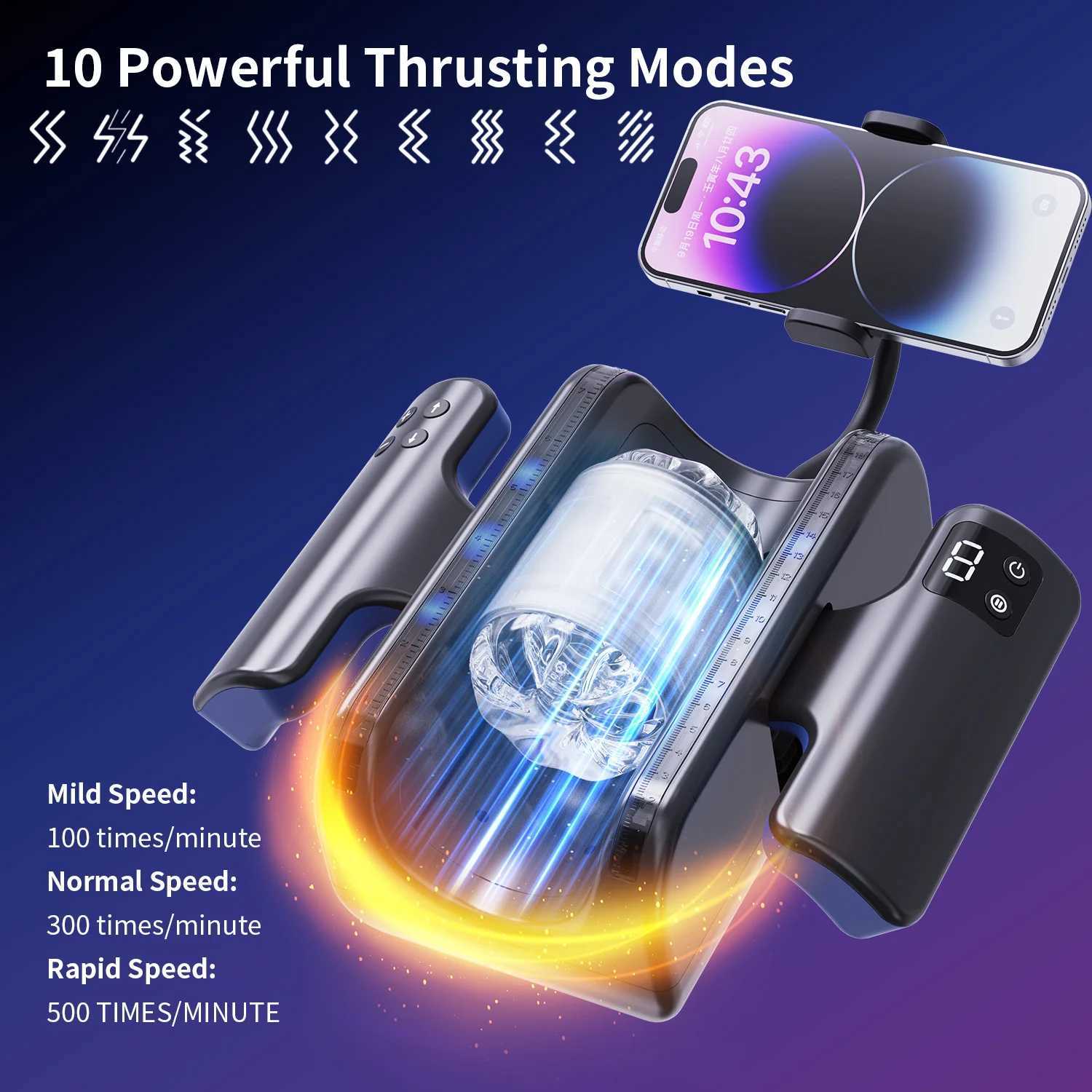 Automatic Telescopic Male Masturbator High Speed Piston Stroker Pocket Pussy with 12cm Thrusting Distance Sex Toys for Men 18XJ250506