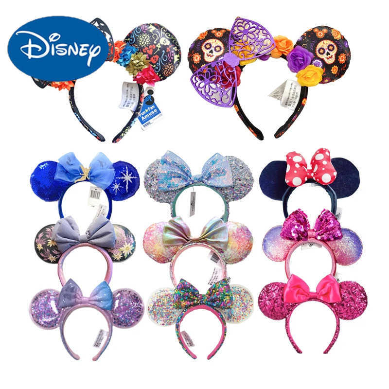 Disney Mickey Mouse Ear Headband Easter Egg Hair Ring Role Playing Hair Band Disney Glitter Girl Big Bow Headband Decoration X2505061