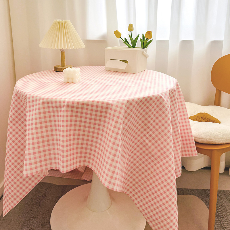 T0451 Girly Heart Desk Cloth Background Cloth Nordic Plaid Table Cloth Fabric Stall Cloth Picnic Cloth