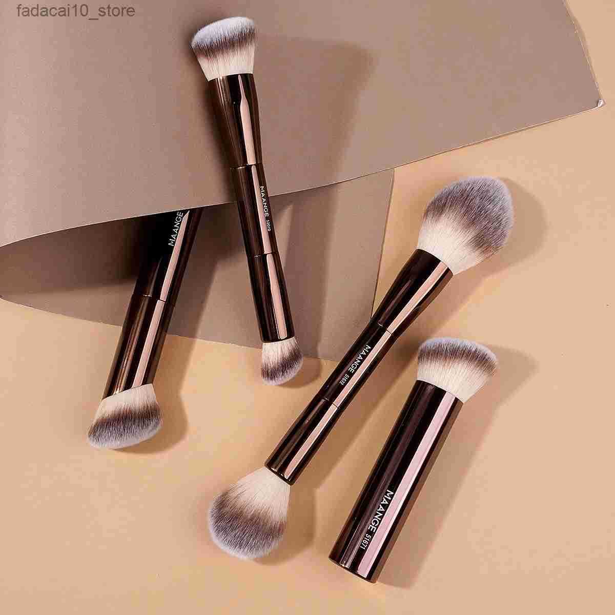 MAANGEL 4-piece makeup brush set with dual head basic powder contour brush used for perfect makeup soft and fluffy hair makeup tool z250506